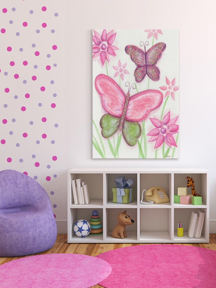Marmont Hill, "2 Butterflies" by Reesa Qualia Painting on Wrapped Canvas, 30x45