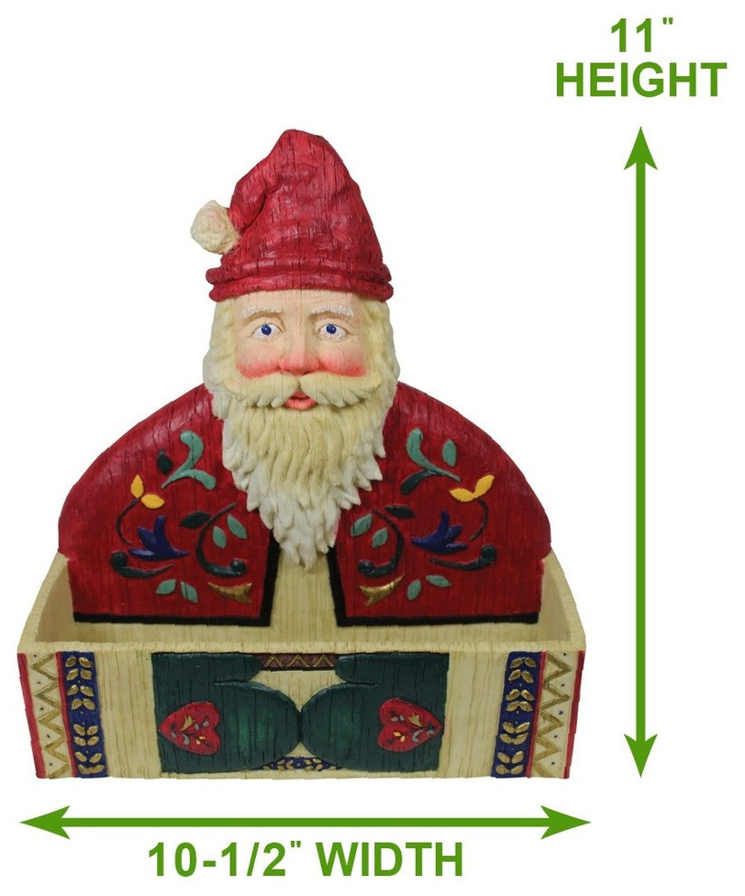 Christmas Greeting Card Holder 11" Santa Red Card Organizer Home DÃ©cor