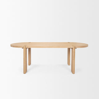 Sohan Light Brown Wood Oval Dining Table