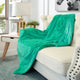 Solid Faux Fur Couch Throw Blanket, Green