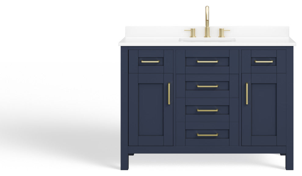 The Oswald Bathroom Vanity, Midnight Blue, 48", Single Sink, Freestanding