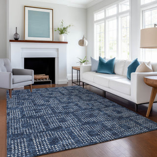 Premium Machine Washable Mayfield AMF33 Blue 9' x 12' Rug