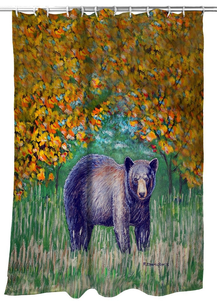 Betsy Drake Black Bear Shower Curtain