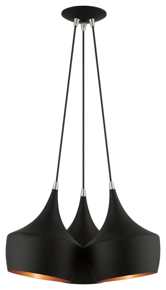 Livex Lighting 3 Light Black Cluster Pendant
