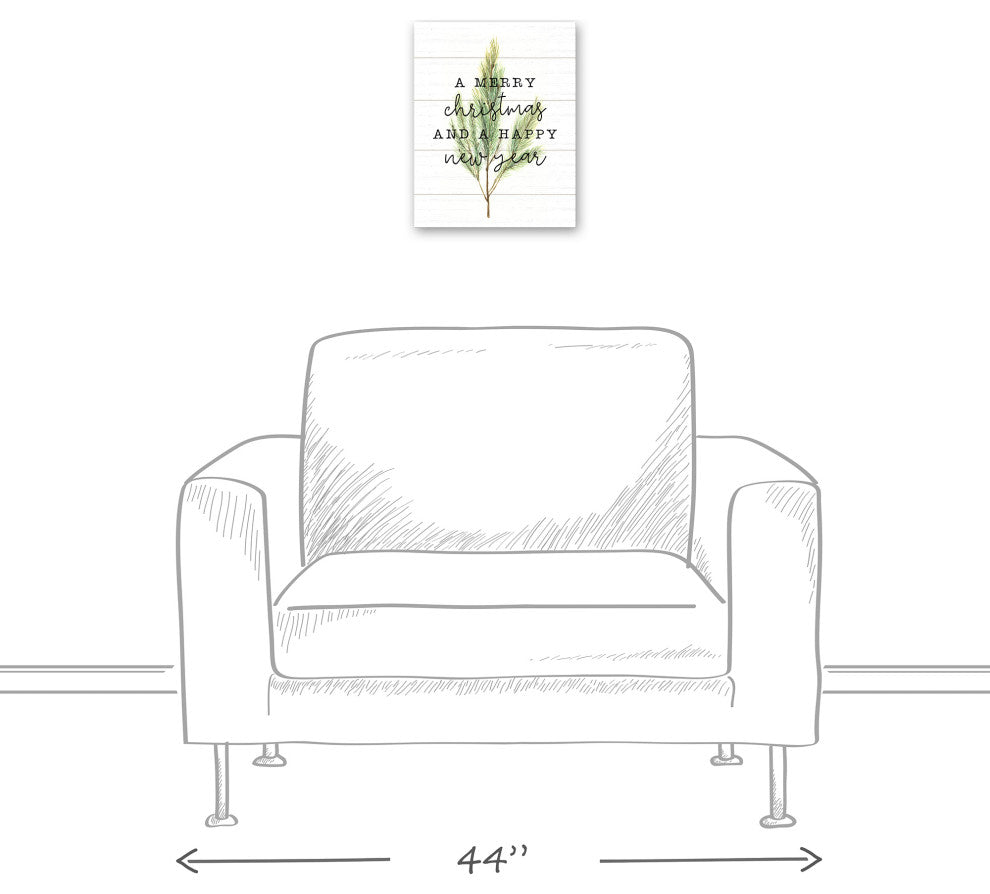 Merry Christmas and Happy New Year 11x14 Canvas Wall Art
