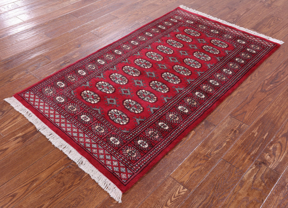 3' 1" X 5' 4" Silky Bokhara Handmade Wool Rug - Q13760