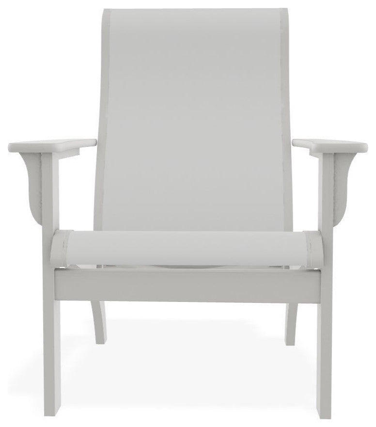 Adirondack Sling Outdoor Adirondack Armchair, White/Snow