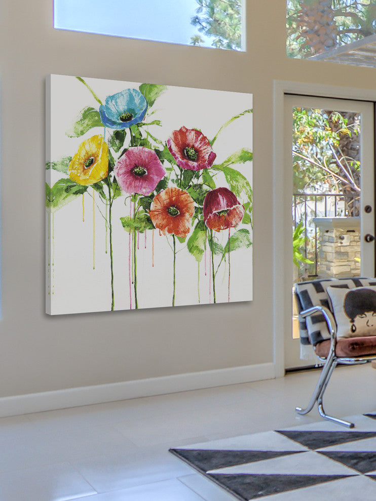 "Pop of Color I" by Julie Joy Painting Print Wrapped Canvas, 32x32