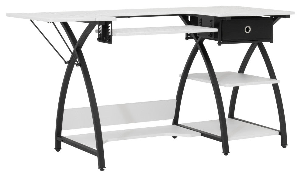 Comet Hobby Desk With Grids, Fold-Down Top, With Height Adjustable Platform