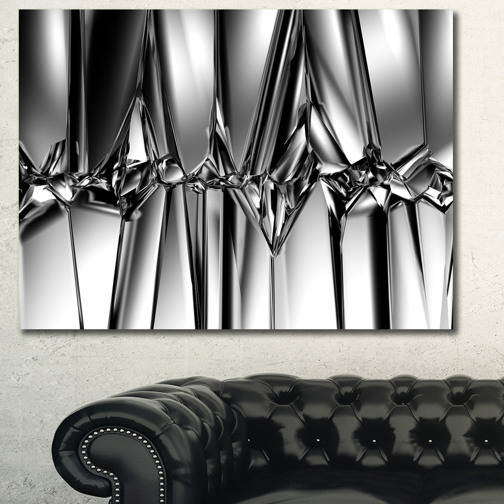 Black White Crystal Background, Abstract Canvas Art Print, 40"x30"