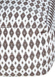 Microfiber Ivory and Gray Pouf Ottoman Diamonte Tye Dye Pattern