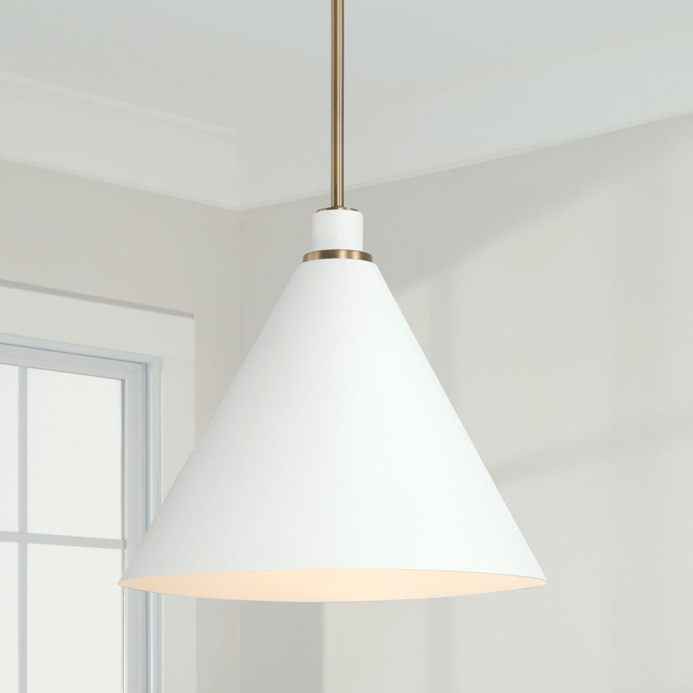 Capital Lighting 350112 Bradley 15"W Pendant - Aged Brass / Black