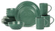 Stone Lain Orbit Stoneware 16-Piece Dinnerware Set, With Mugs, Green