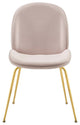 Contemporary Dining Room Side Dining Chair, Velvet Fabric Stainless Metal, Pink