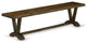 East West Furniture V-Style 15x72" Wood Dining Bench in Jacobean Brown