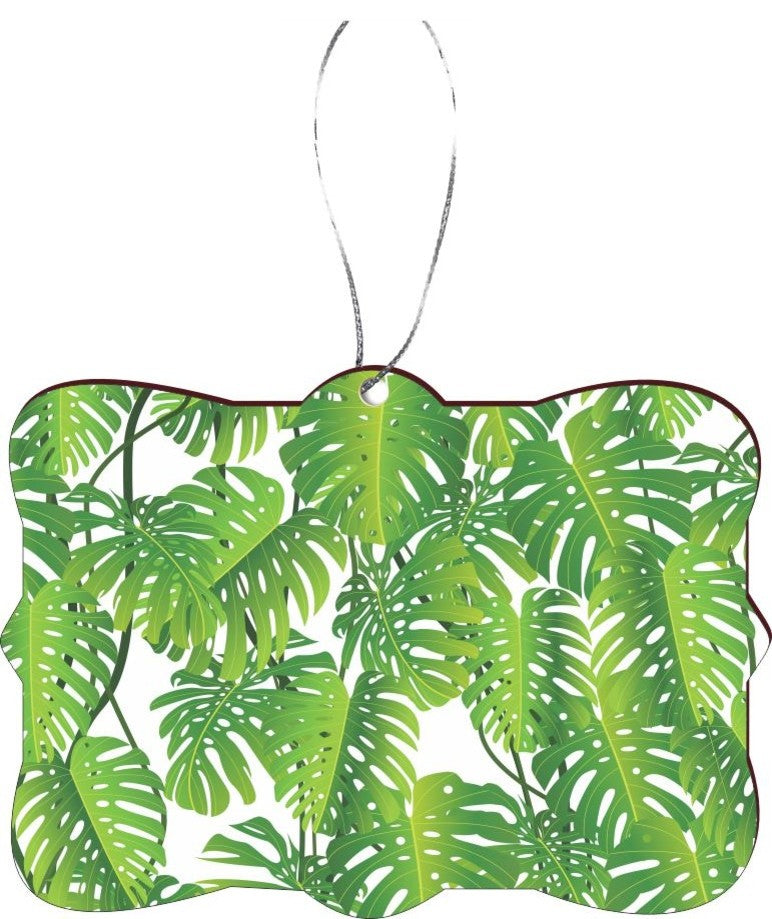 Green Tropical Forest Leaves Design Rectangle Christmas Tree Ornament