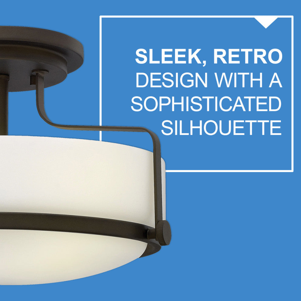 Hinkley Harper 14.5" Semi-Flush Ceiling Light, Oil Rubbed Bronze