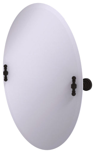 Frameless Oval Beveled Edge Tilt Mirror, Oil Rubbed Bronze