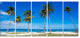 "Bright And Clear Tropical Beach" Seascape Art Canvas, 5 Panels, 60"x28"