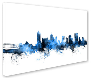 Michael Tompsett 'Memphis TN Skyline White' Canvas Art, 22x32