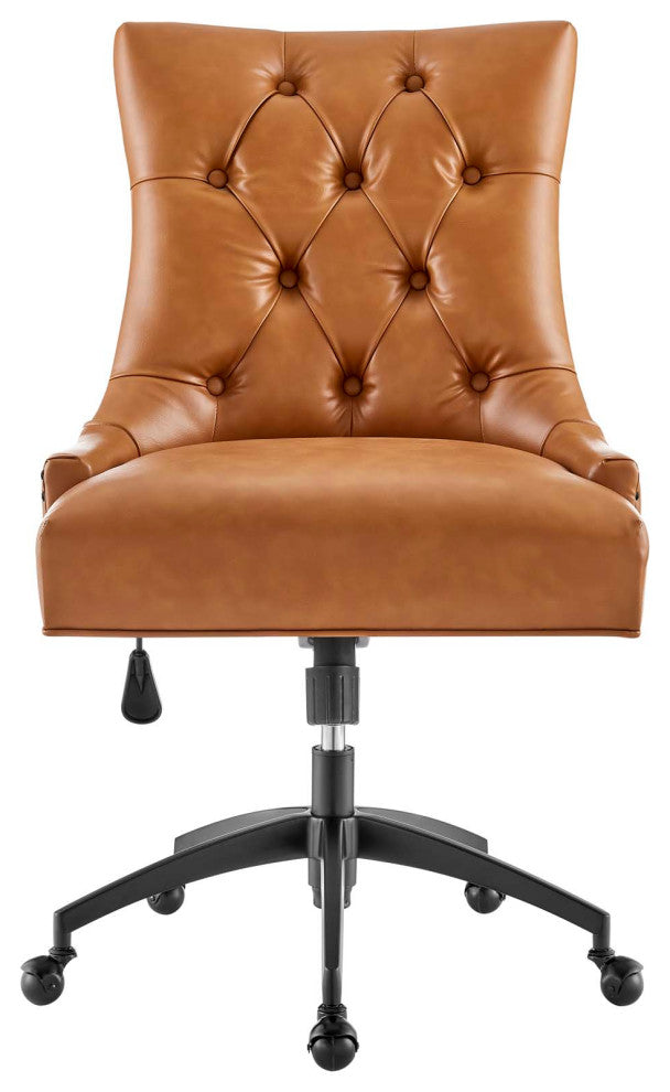 Regent Tufted Vegan Leather Office Chair Black Tan