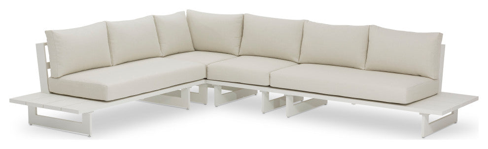 Maldives Cream Water Resistant Fabric Outdoor Patio Modular Sectional