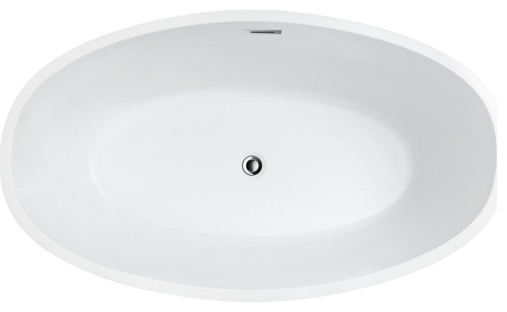 Jolie Freestanding Soaking Acrylic Bathtub, 55"
