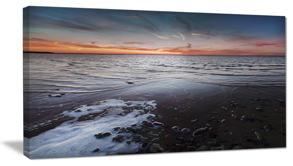 "Beautiful Sunset on Chudskoy Lake" Seascape Wall Art, 32"x16"