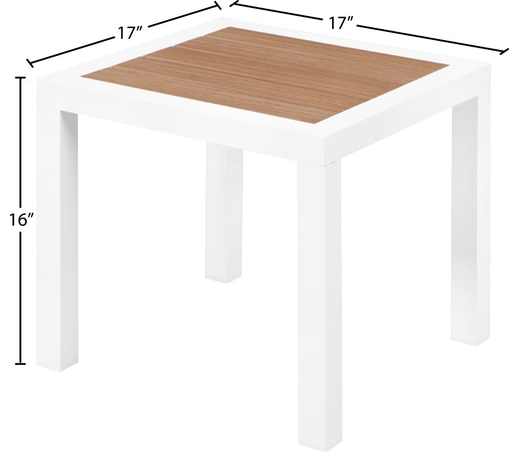 Nizuc Outdoor Patio Aluminum End Table, Brown