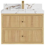 Sonoma Floating 30" Single Sink in Light Natural With 2" Viola Brown