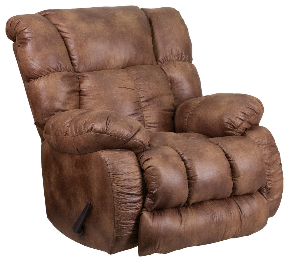 Contemporary, Breathable Comfort Padre Fabric Rocker Recliner, Almond