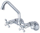 Two Handle Wall Mount Faucet, Polished Chrome