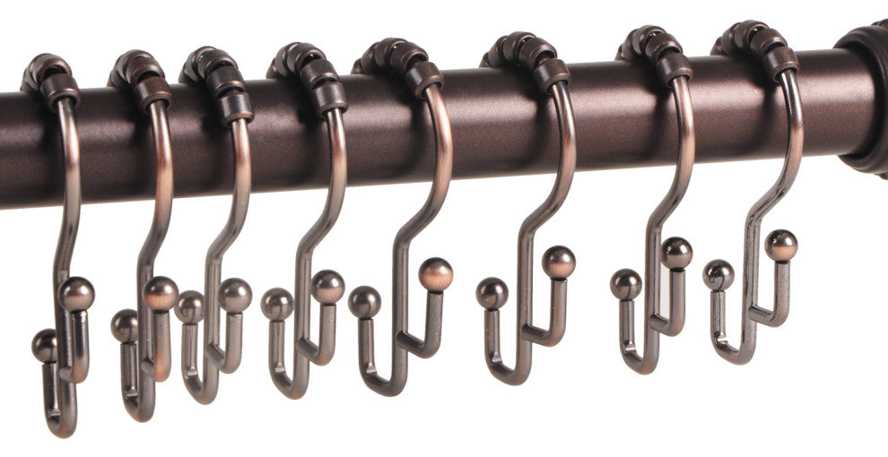 Utopia Alley Double Roller Shower Hook, Black, Oil Rubbed Bronze