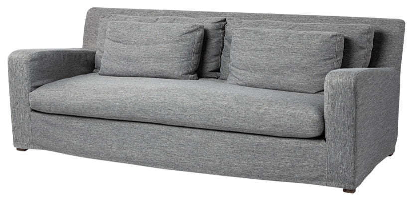 Denly II 92" Casterock Gray Slipcover 3-Seater Sofa