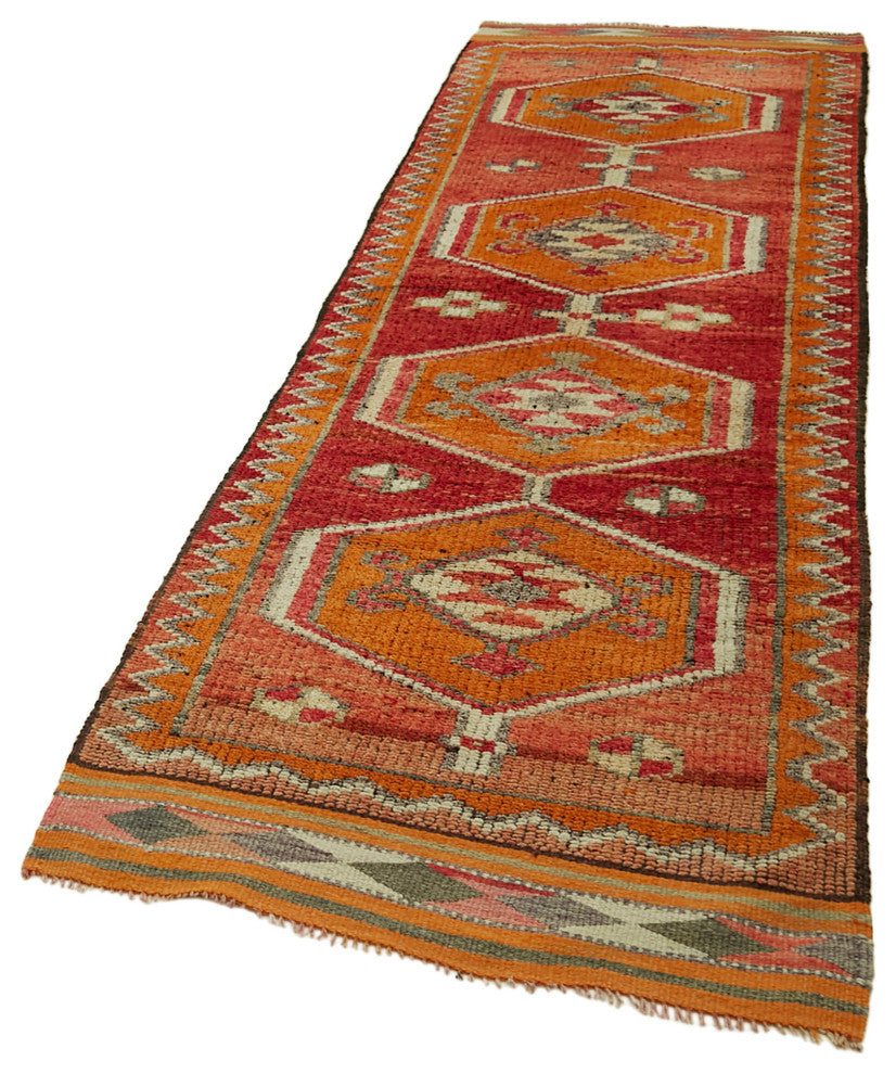Rug N Carpet - Handwoven Oriental 3' 3" x 10' 8" Antique Runner Rug