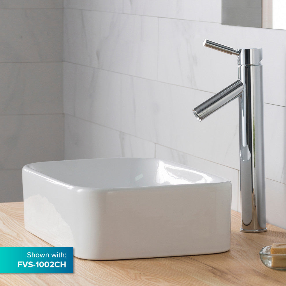 Elavo Ceramic Rectangle Vessel White Sink