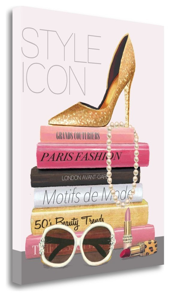 "Paris Style II Gold And Black" By Marco Fabiano, Giclee on Gallery Wrap Canvas