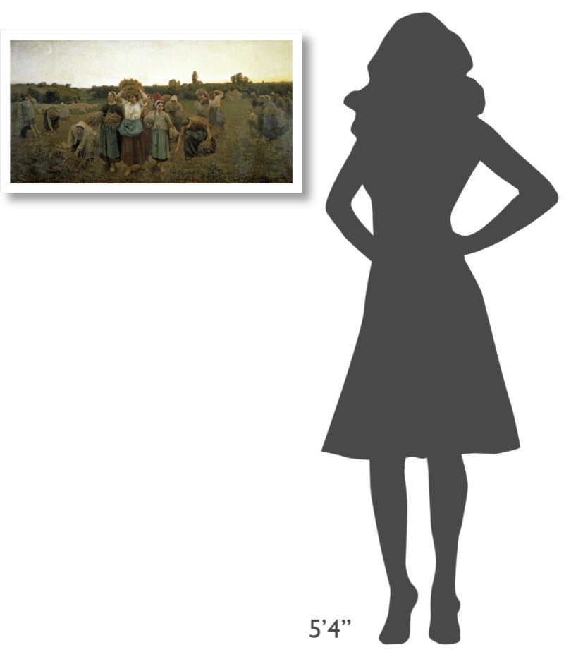 "The Recall of the Gleaners" Print by Jules Adolphe Breton, 32"x17"