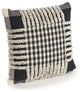 Black Plaid Cotton Throw Pillow