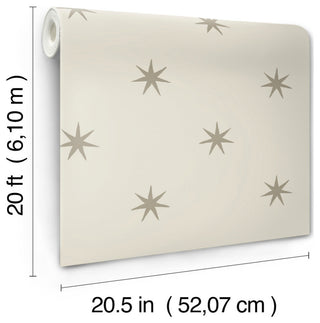 Wicker & Metallic Glint Star Splendor Peel & Stick Wallpaper