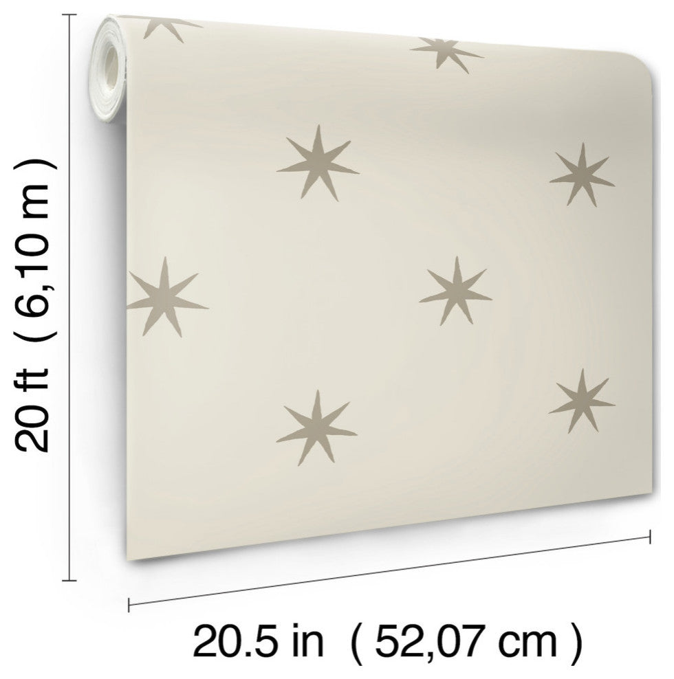 Wicker & Metallic Glint Star Splendor Peel & Stick Wallpaper