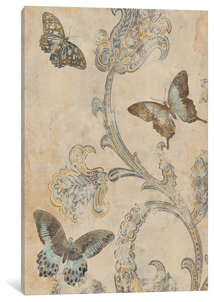 "Papillion Decoratif I" by Deborah Devellier, Canvas Print, 18"x12"