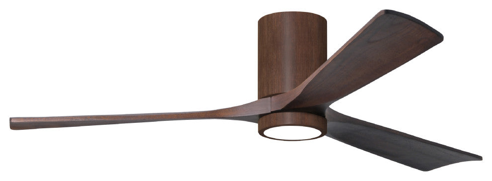 Irene-3HLK  3-Blade Flush Mount Ceiling Fan, Integrated LED, Walnut Tone/Walnut Blades, 60