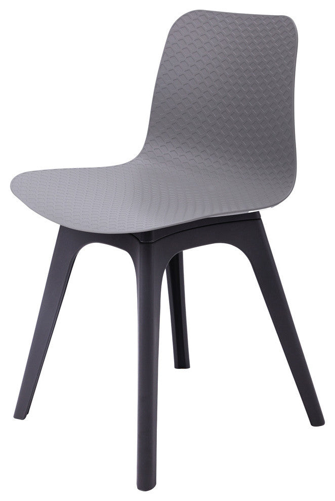 Hebe Series Shell Side Chairs Molded Seat With Leg, Set of 2, Gray