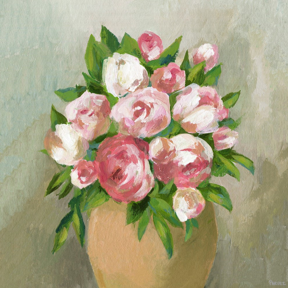 "Rose Pot" Painting Print on Wrapped Canvas, 48"x48"