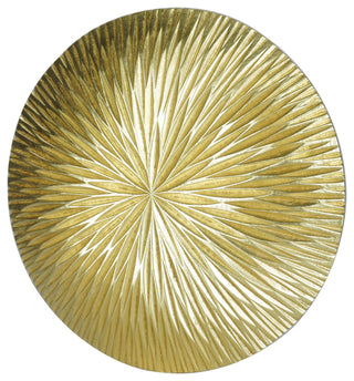 Golden Pine Wood Carving Plate Wall DÃ©cor