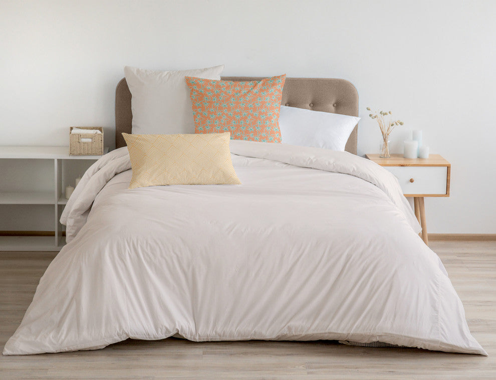 Palm Tree Pattern Decorative Throw Pillow, Orange, 18"x18"