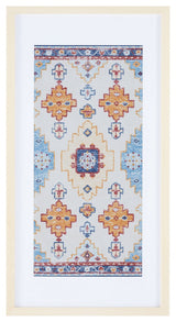 Safavieh Sumia 29" Blue/Orange Framed Textile Wall Art