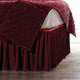 Stella Faux Silk Velvet Bed Skirt, King, Garnet Red, 1 Piece