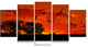 Landscape with Warm Sunset, Landscape Canvas Print, 60"x32", 5 Panels